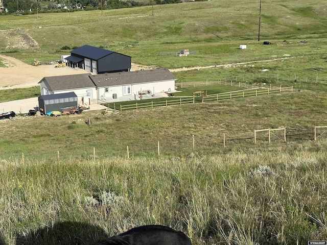 drone / aerial view featuring a rural view