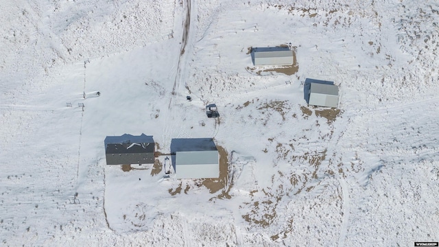 view of snowy aerial view