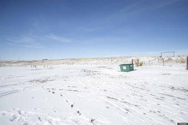 view of yard covered in snow