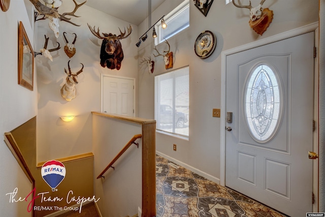 foyer with baseboards