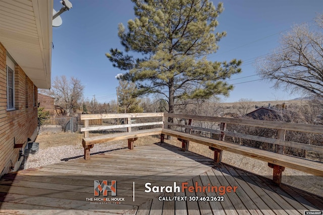 wooden terrace with fence