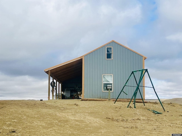 view of pole building