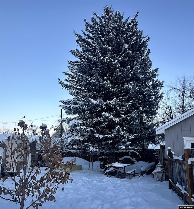 view of snowy yard