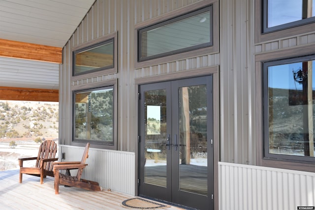 property entrance with french doors