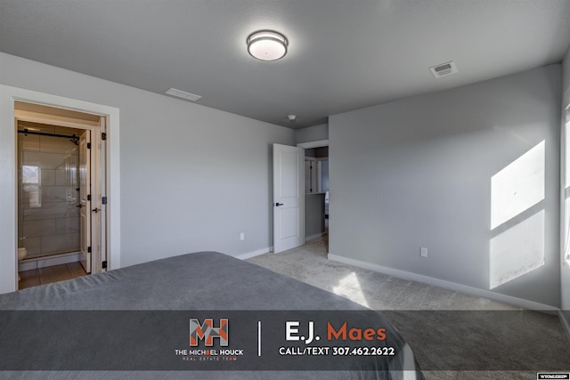 unfurnished bedroom featuring visible vents, baseboards, and carpet