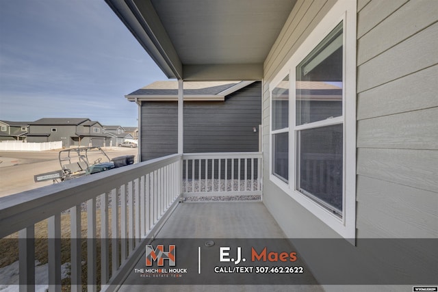 balcony with a residential view