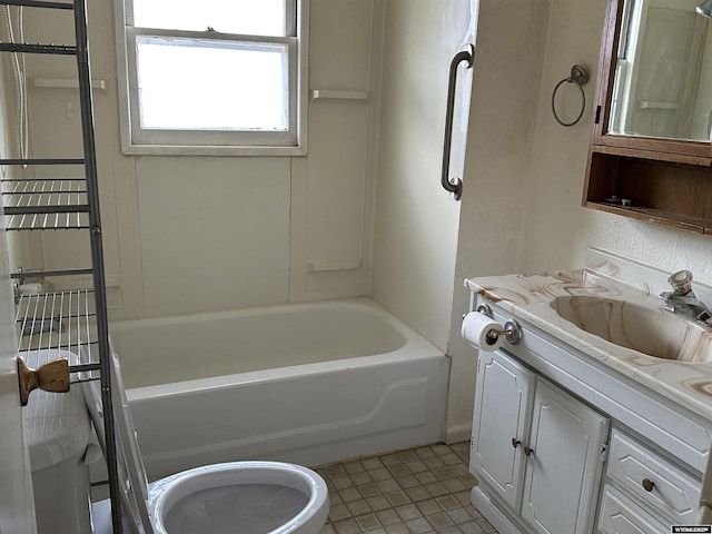 full bathroom featuring vanity and tile patterned flooring