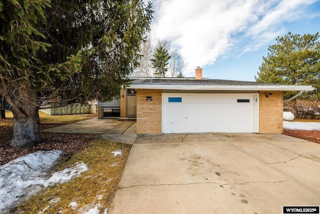 garage with fence