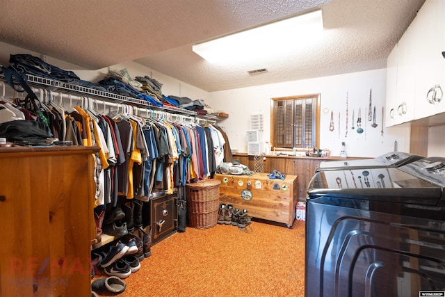 1242 Frontier Dr, Douglas, WY 82633 - walk in closet featuring carpet and separate washer and dryer