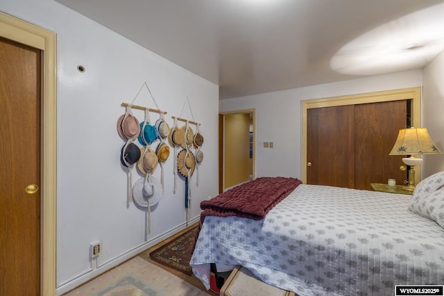 bedroom featuring a closet