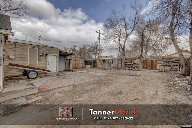 view of yard with fence