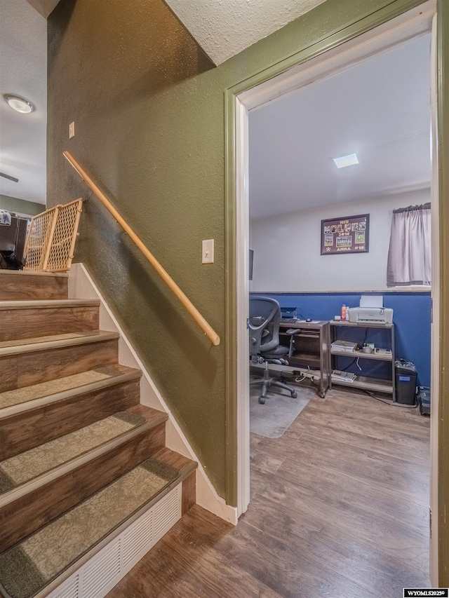 347 Copper, Evansville, WY 82636 - staircase with a textured wall and wood finished floors