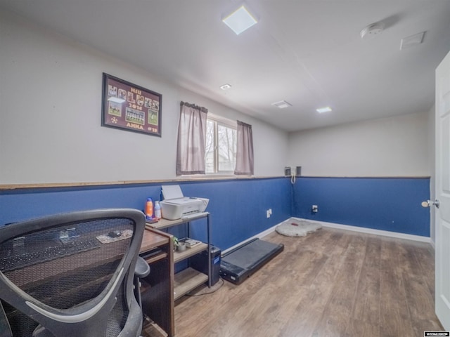 347 Copper, Evansville, WY 82636 - exercise room featuring baseboards and wood finished floors