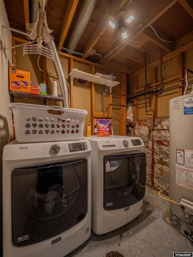 347 Copper, Evansville, WY 82636 - laundry area with gas water heater, laundry area, and washer and dryer