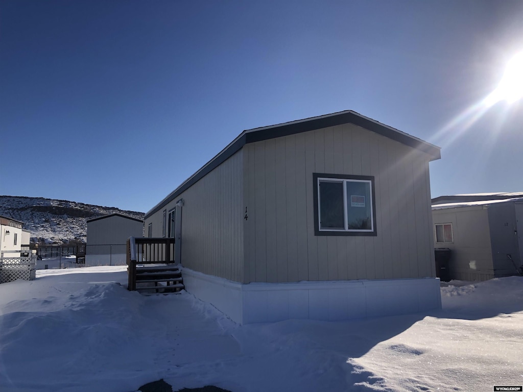 view of snowy exterior