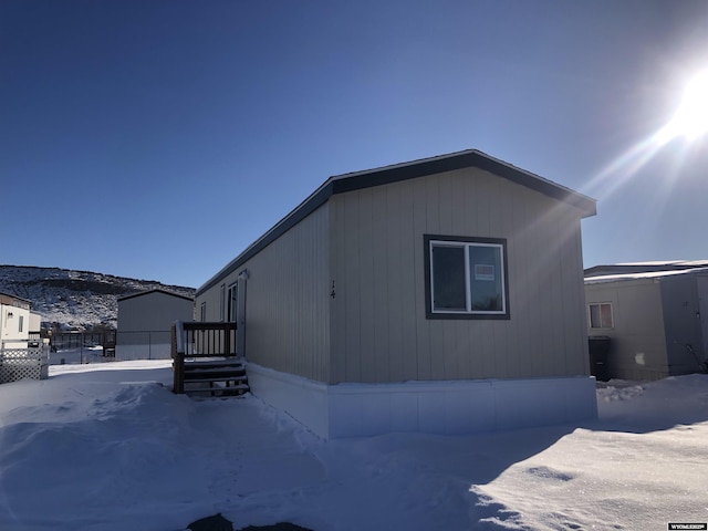 view of snowy exterior