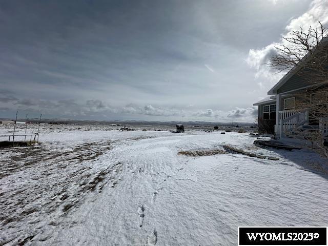 view of yard covered in snow