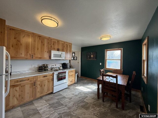 655 Amoretti St, Lander, WY 82520 - kitchen featuring white appliances, light countertops, and baseboards