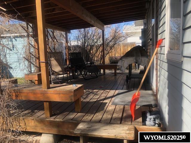 816 Center St, Rock Springs, WY 82901 - view of wooden deck