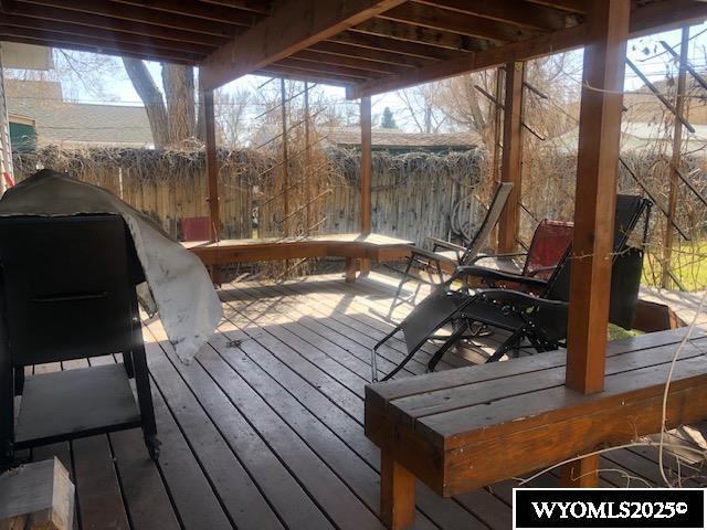 816 Center St, Rock Springs, WY 82901 - view of wooden terrace