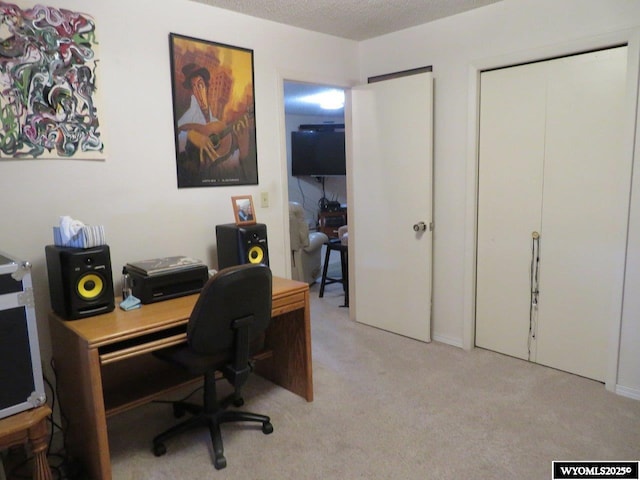 1001 Cheshire St, Casper, WY 82609 - office area with a textured ceiling and light carpet