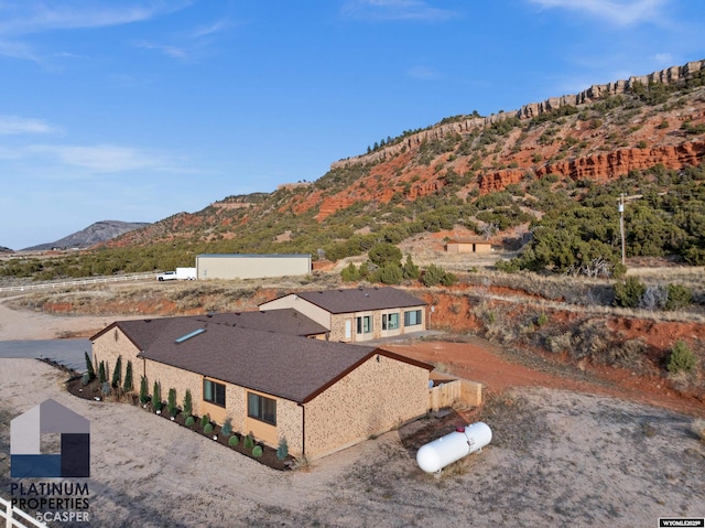 aerial view featuring a mountain view