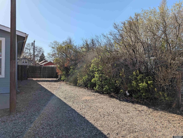 view of yard featuring fence
