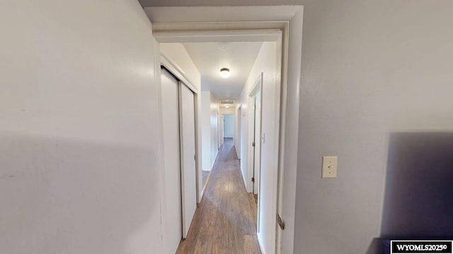 corridor featuring wood finished floors