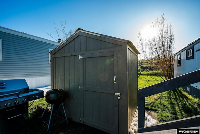 view of shed