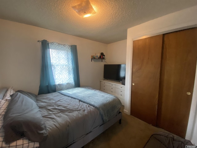 1011 E Lincoln Ave, Riverton, WY 82501 - carpeted bedroom featuring a textured ceiling and a closet