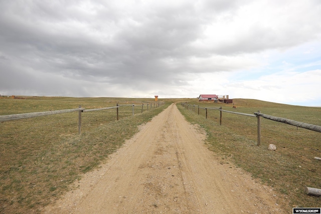 view of road with a rural view