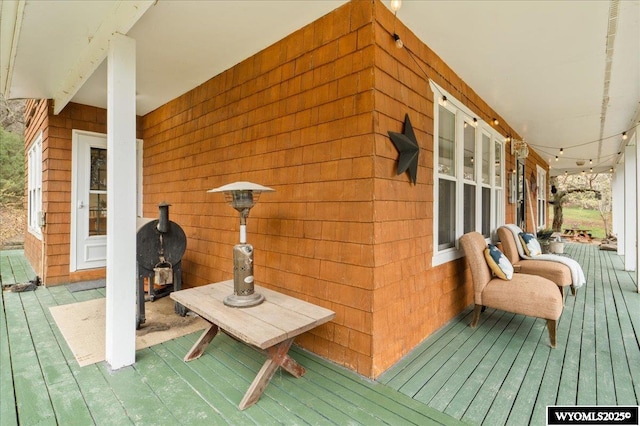 deck with a porch
