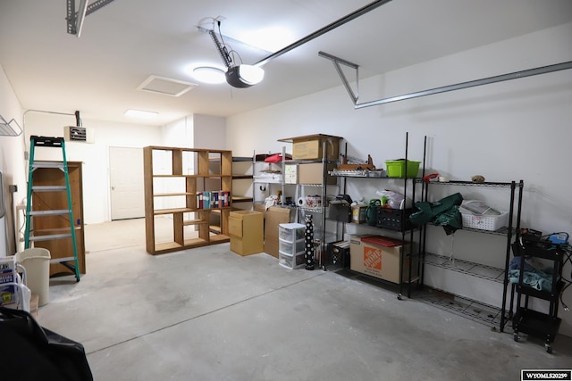 garage featuring a garage door opener