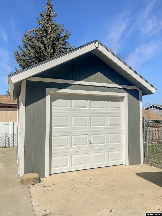 336 Emerson Ave, Evanston, WY 82930 - detached garage with fence and concrete driveway