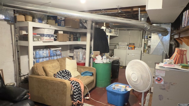 storage with separate washer and dryer