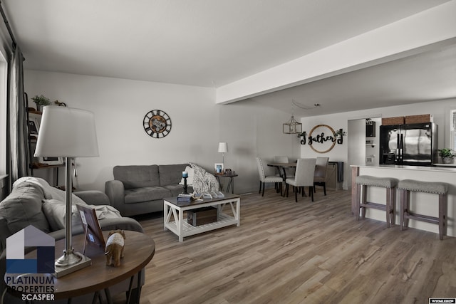 living room with light wood-style flooring