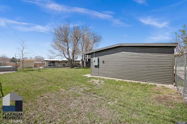 view of yard featuring fence