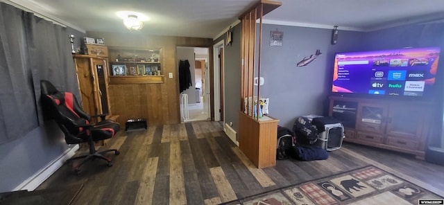 corridor with wood finished floors