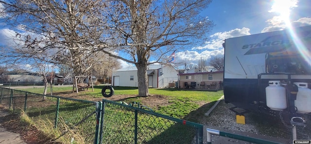view of yard with fence