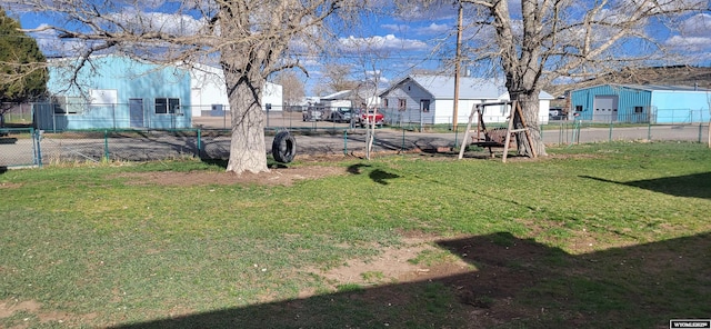 view of yard featuring fence