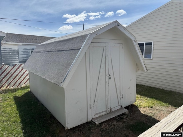 view of shed