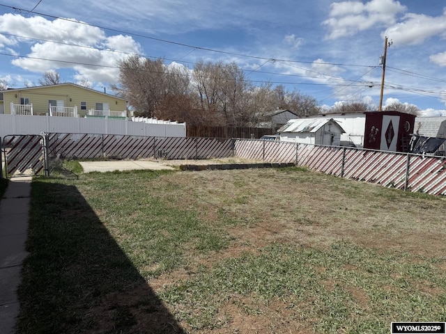 view of yard with fence