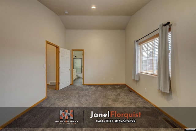 unfurnished bedroom with baseboards, carpet, and visible vents