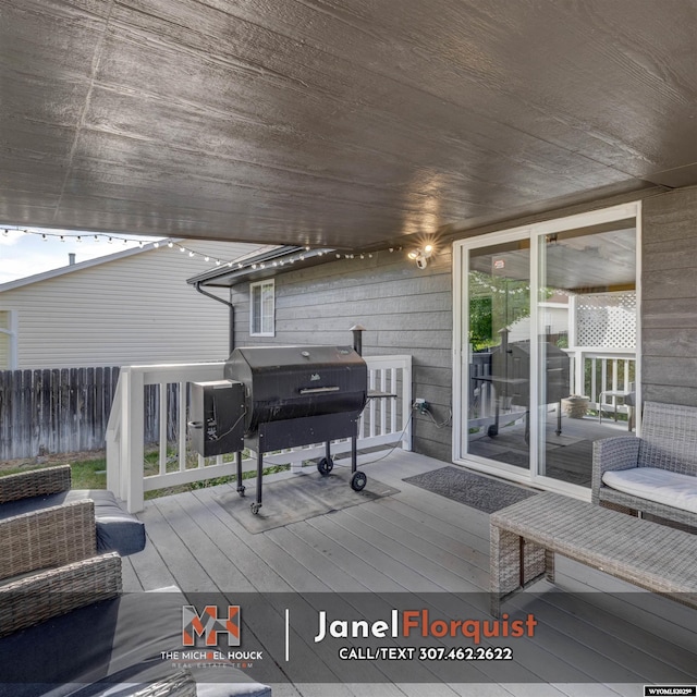 3507 Aspen Ln, Casper, WY 82604 - wooden deck featuring fence and grilling area