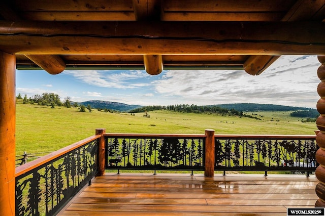 18 High Meadows Rd, Buffalo, WY 82834 - wooden deck featuring a rural view