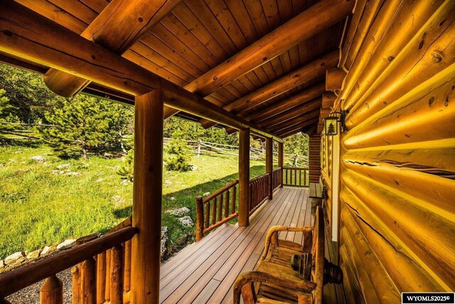18 High Meadows Rd, Buffalo, WY 82834 - wooden terrace featuring fence