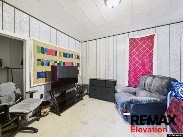 602 S 6th St, Basin, WY 82410 - living room with wooden walls and concrete floors