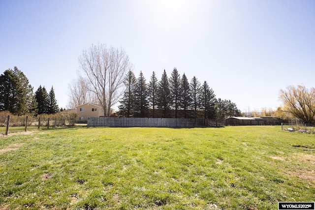 view of yard with fence
