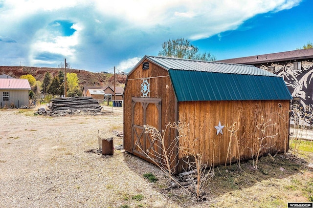 view of shed