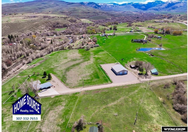 2238 Sinks Canyon Rd, Lander, WY 82520 - bird's eye view with a water and mountain view